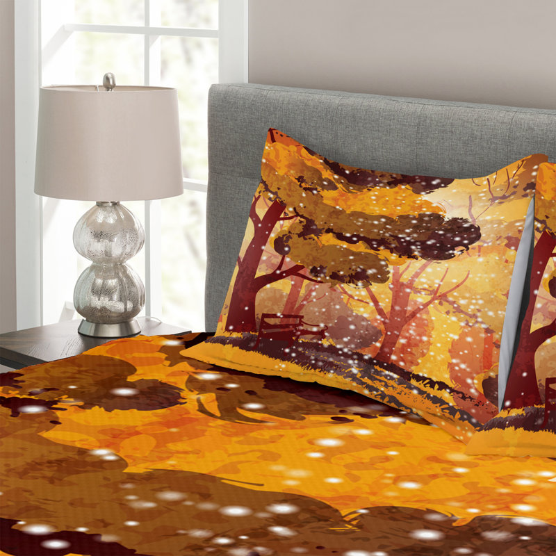 Orange/Brown/Pink 100% Microfibre Bedspread, 220 x 264 cm