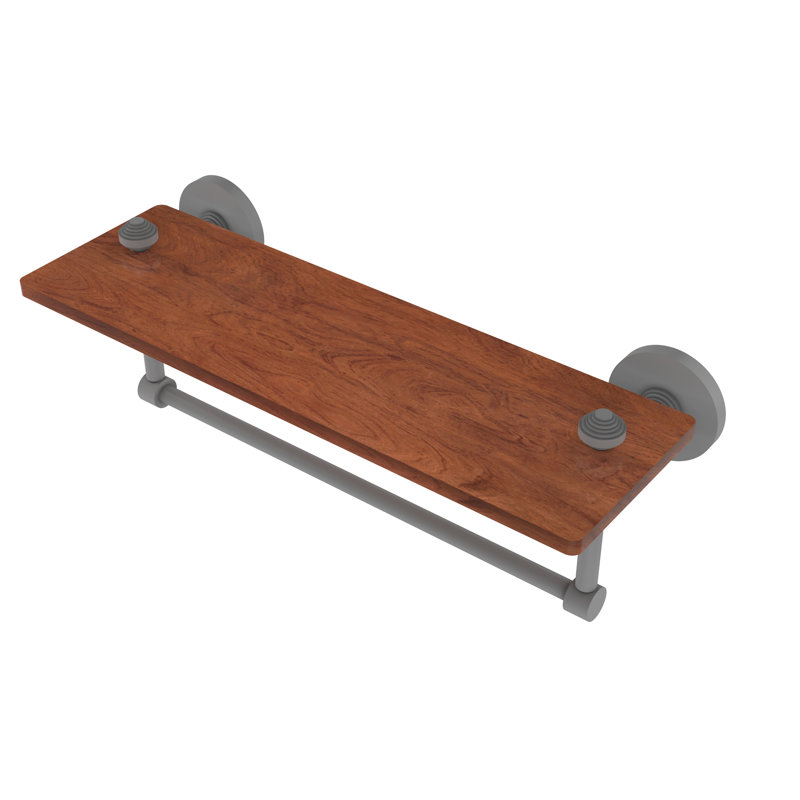 Tablette avec barre à serviettes Trond Ironwood, Gris mat, H 5 po x l 16 po x P 5 po