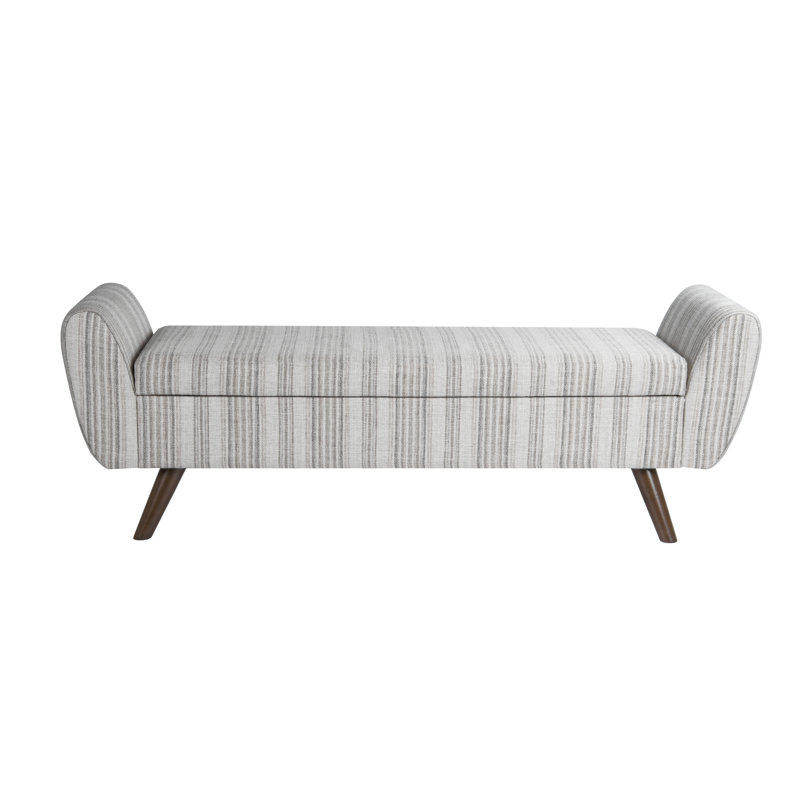 Banc de rangement rembourré Amsi, Gray Stripe