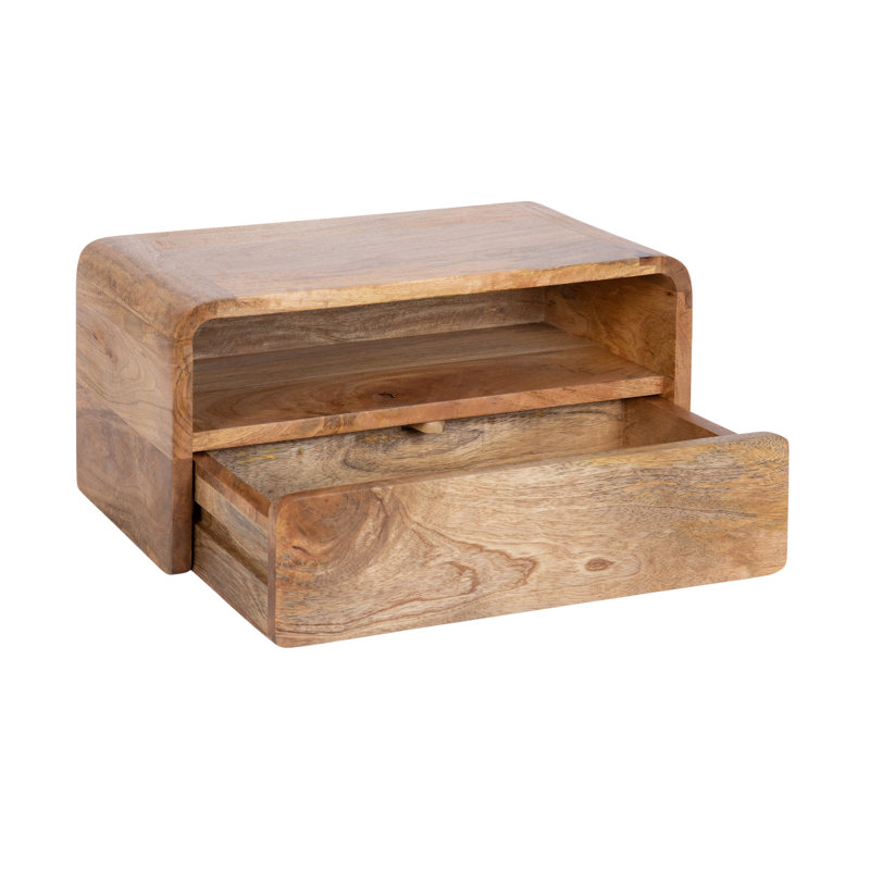 Tablette flottante en bois massif de 9 po de hauteur Langley, Naturel