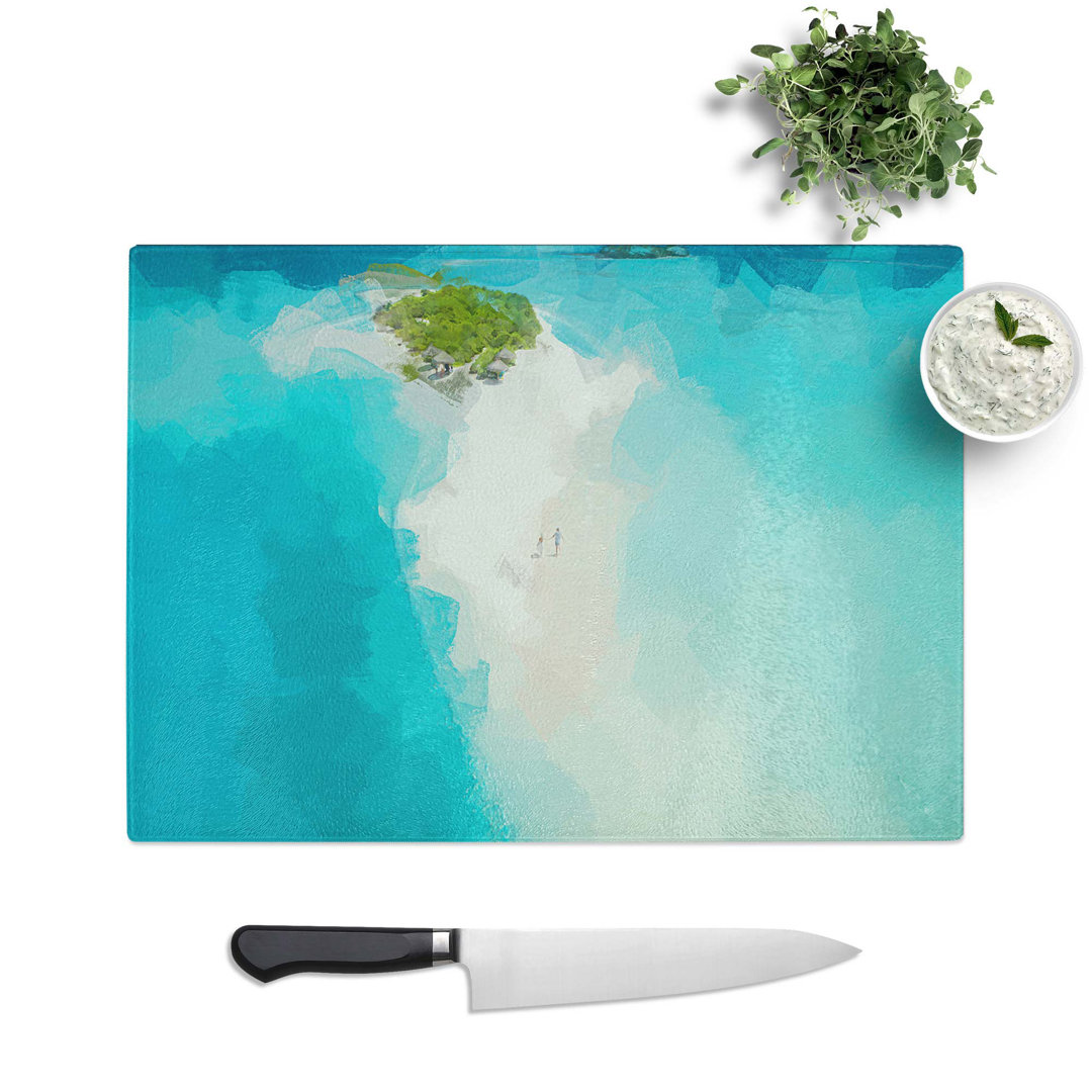 Tempered Glass Alifu Atoll Beach Maldives Chopping Board