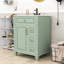 Meuble-lavabo autoportant classique avec lavabo en céramique, tablette réglable et grand rangement-638999686