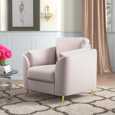 Chaise Esposito, beige avec pieds en métal doré