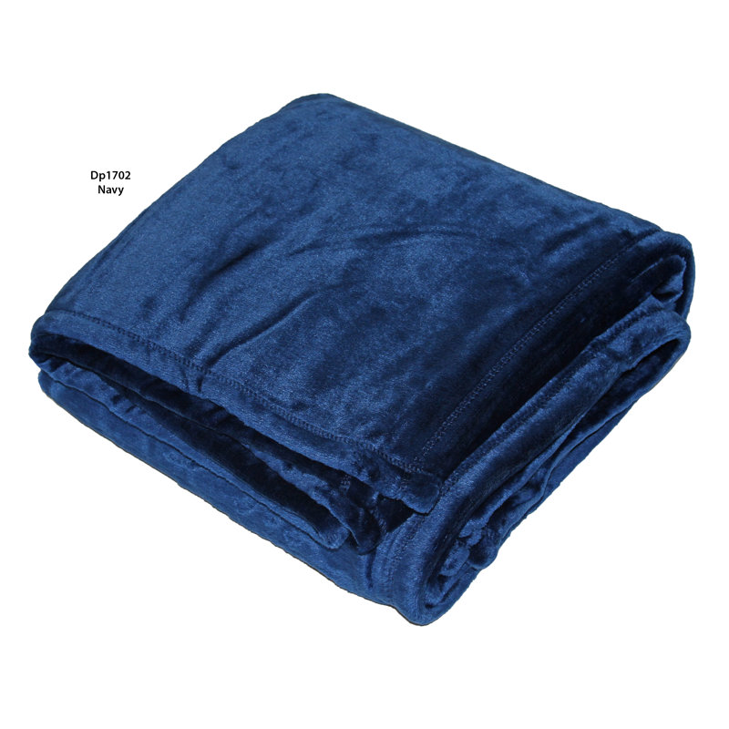 Knitted Throw Blanket, Navy