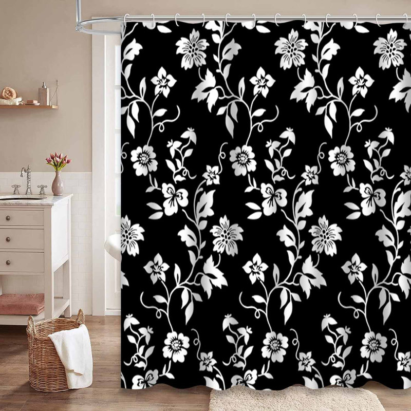 Rideau de douche Tiny Flowers, L 72 po x l 78 po