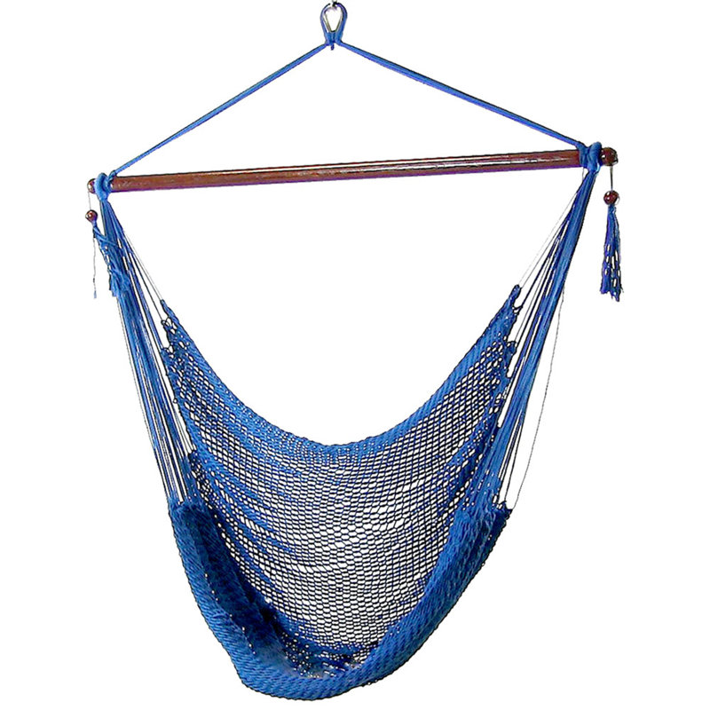 Chaise hamac suspendue avec corde en polyester filé doux Plummer - Bleu, Bleu clair