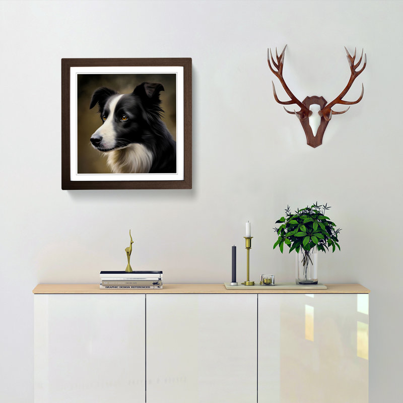 Single Picture Frame Print on Wood, Walnut