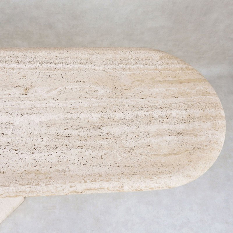 White Stone Entrance Table, 31.5" H x 31.5" W x 12.6" D