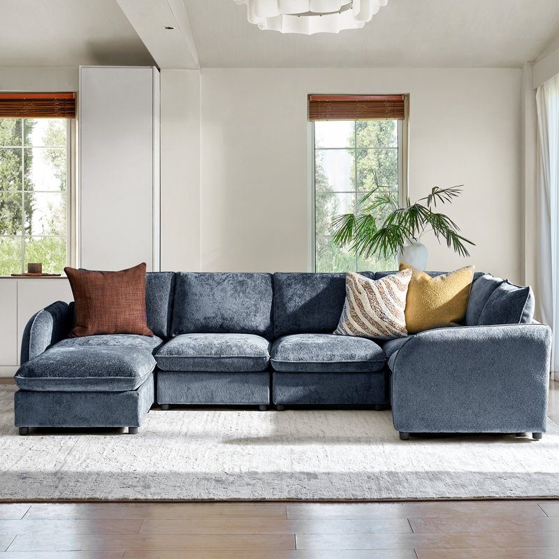Canapé modulaire moderne avec rangement Terencio, Marine