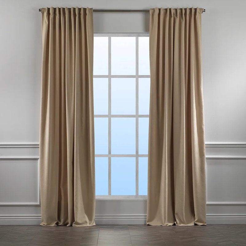 Extra Long & Extra Wide Decorative Curtain Single Panel, Beige, 280cm Width x 225cm Drop