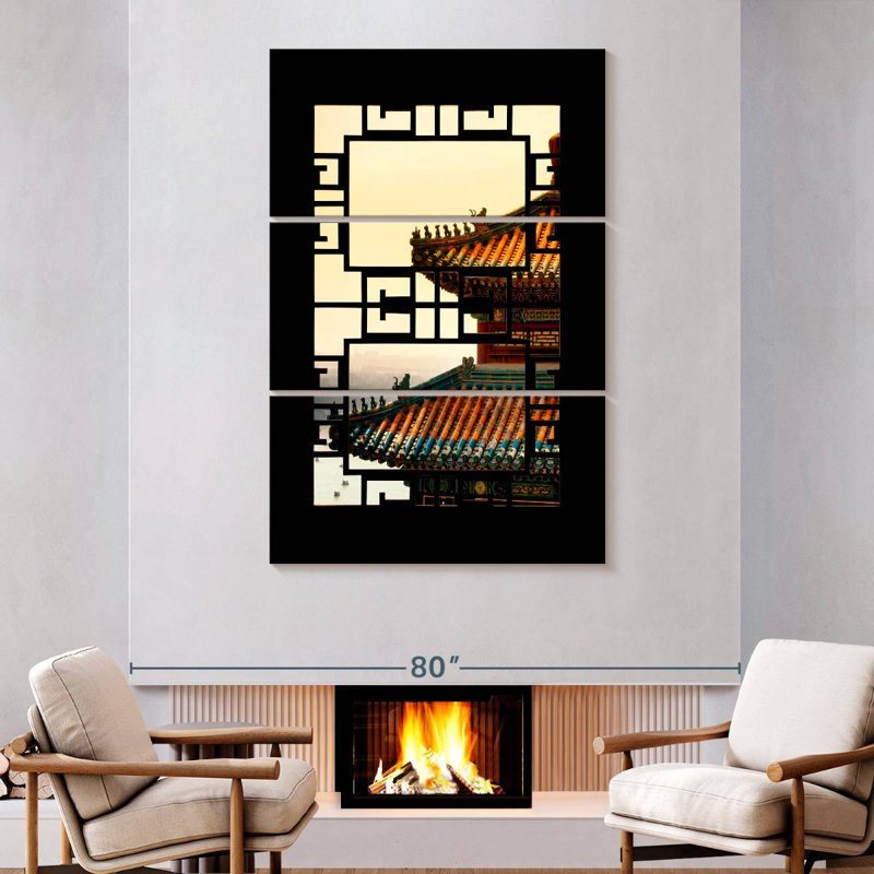 Nicci Asian Window Sunset, H 74 po x l 48 po
