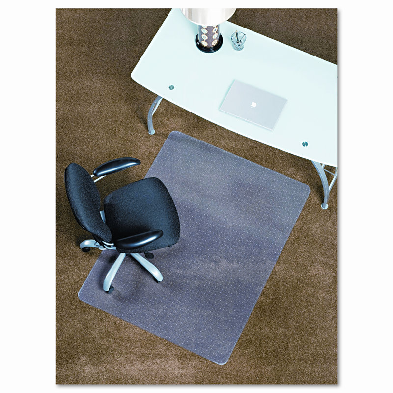 Clear Vinyl Rectangular Chair Mat for Medium Pile Carpet