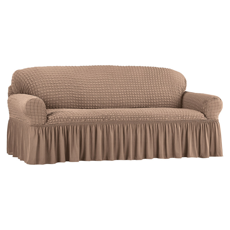 Ruffled Box Cushion Sofa Slipcover