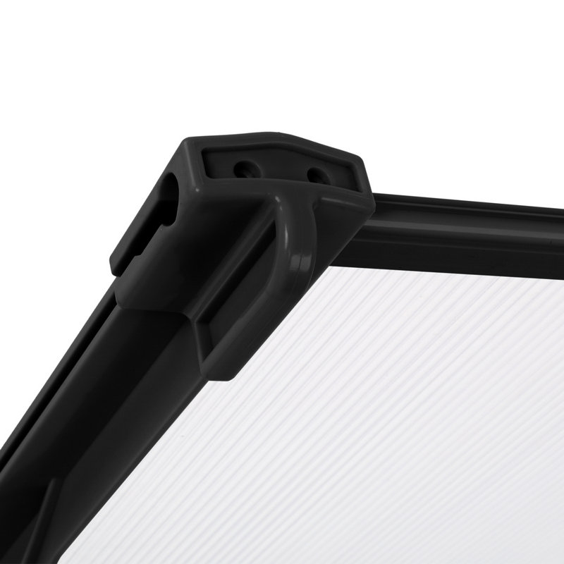 Dakota Fields 2cm W x 0.9cm D Plastic Clear Cover Retractable Door / Window Awning, Black