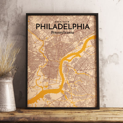 Philadelphia City Map - No Frame Print