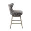 Tabouret de comptoir de 25,75 po avec fonction pivotante, revêtement gris anthracite, bois massif, sans retour automatique, assemblage requis - siège haut - pieds en bois
