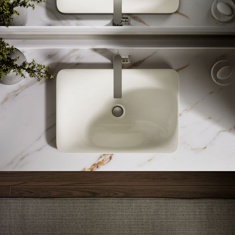 Carillon® Ceramic Rectangular Drop-in Bathroom Sink, Thunder Gray