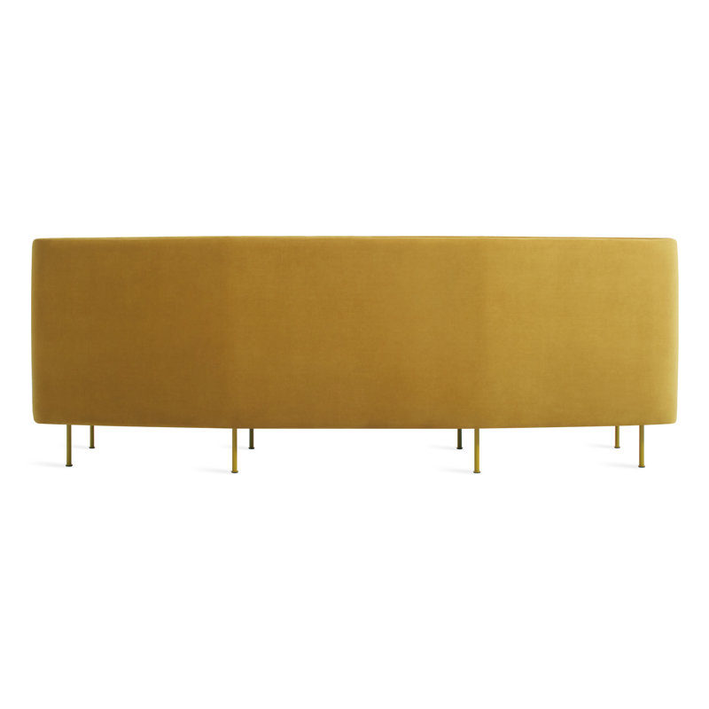 Bloke Sofa, Ochre Velvet 100% Polyester, 34" H x 95" W x 32" D, Orche