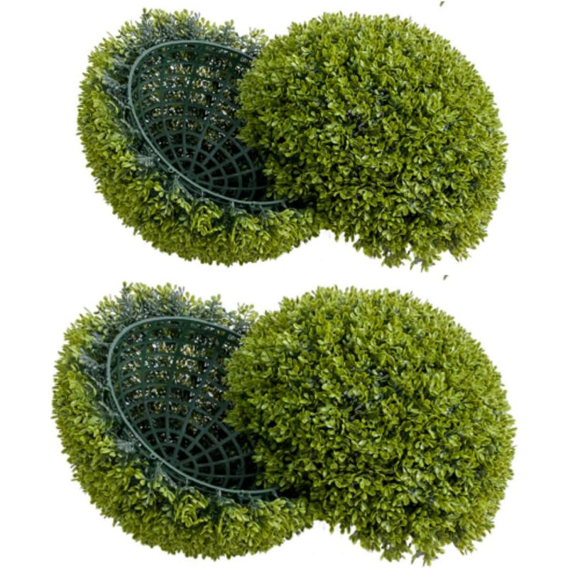 Paquet de 2 balles de topiaire en buis artificiel - verdure artificielle réaliste pour porche, patio, balcon