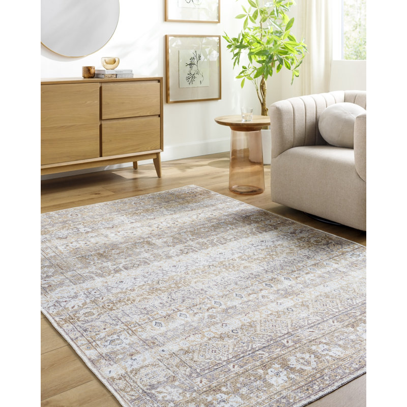 Alburgh Washable Oriental Indoor Rug, Rectangle 6'7" x 9'