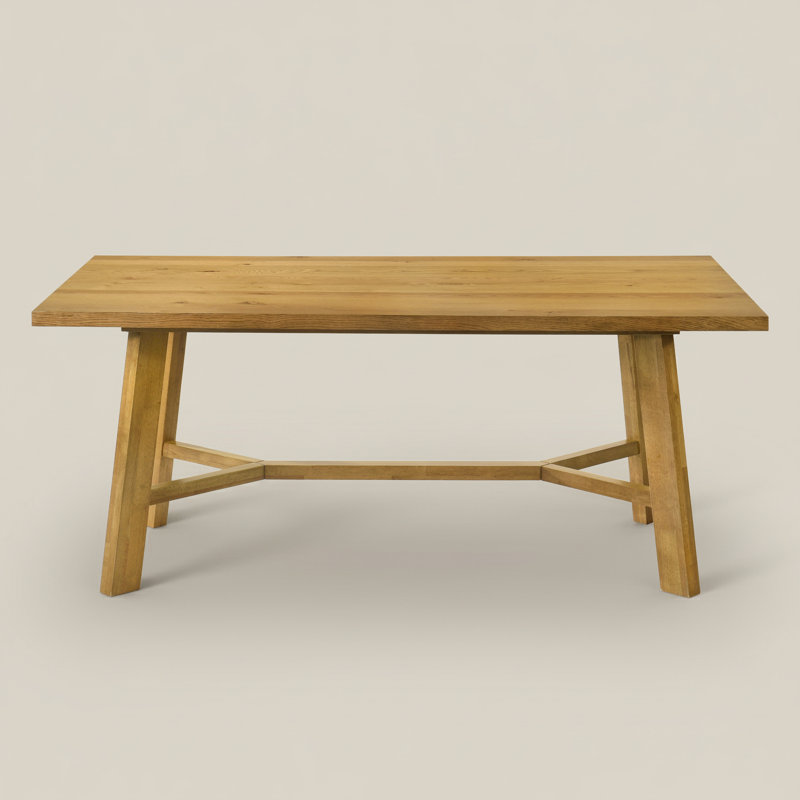 Alderon Modern Rectangular Dining Table Set, 7 Pieces: Table, 6 Chairs, Light Yellow Wood