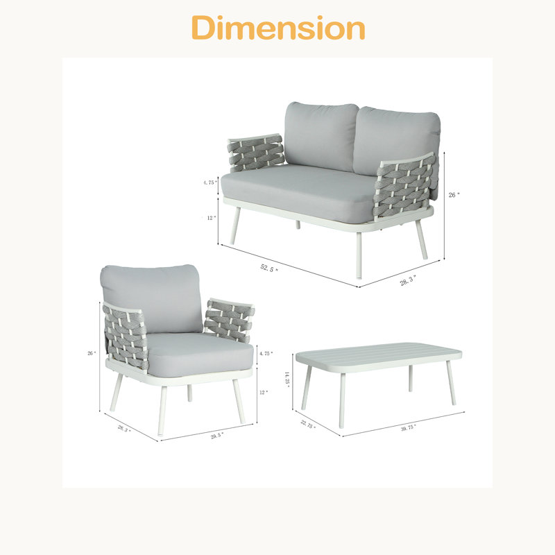 Ensemble de recouvrement en acier 4 pièces, Gris, Off White