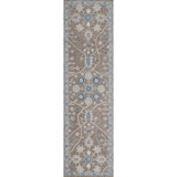 Wren Hand Tufted Wool Floral/Oriental Area Rug in Timber/Beige/Blue