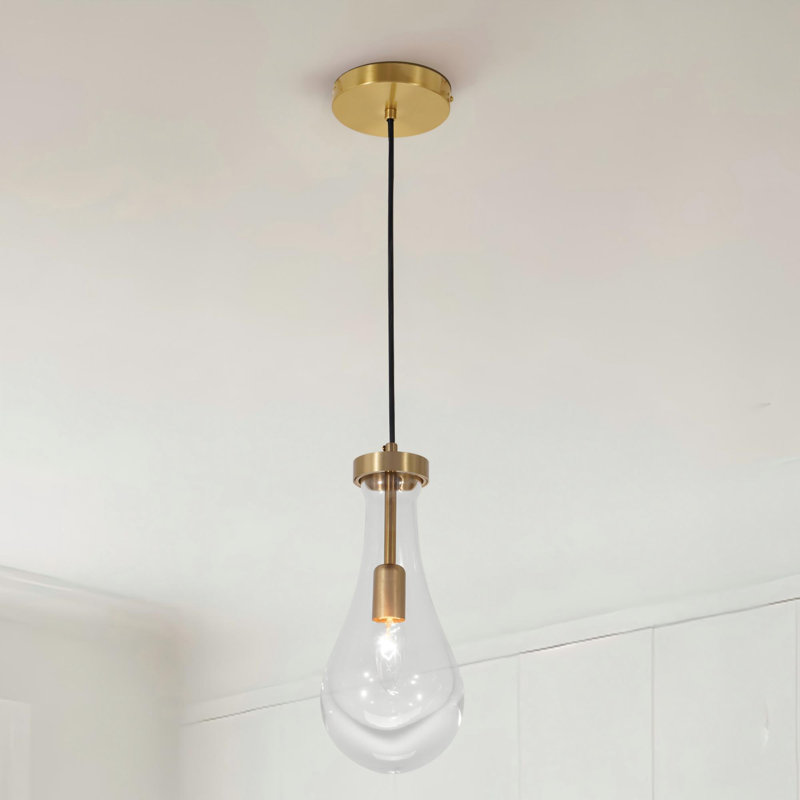 Mid-Century Modern 1 - Light Single Chandelier Dimmable