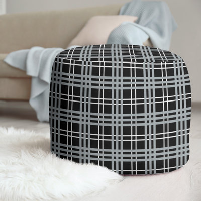 Pouf rond en tissu écossais 20,5 "Oakland
