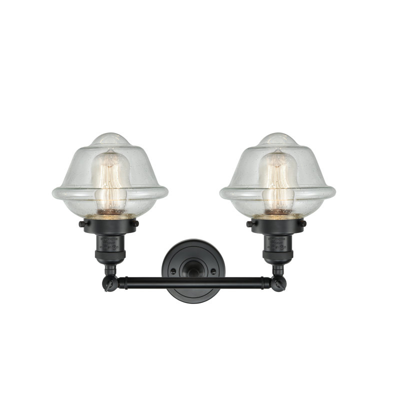 Éclairage pour salle de bain 2 lumières à intensité variable Gebhart, Ampoule DEL 6 watts Vinage, Grainé, Noir mat