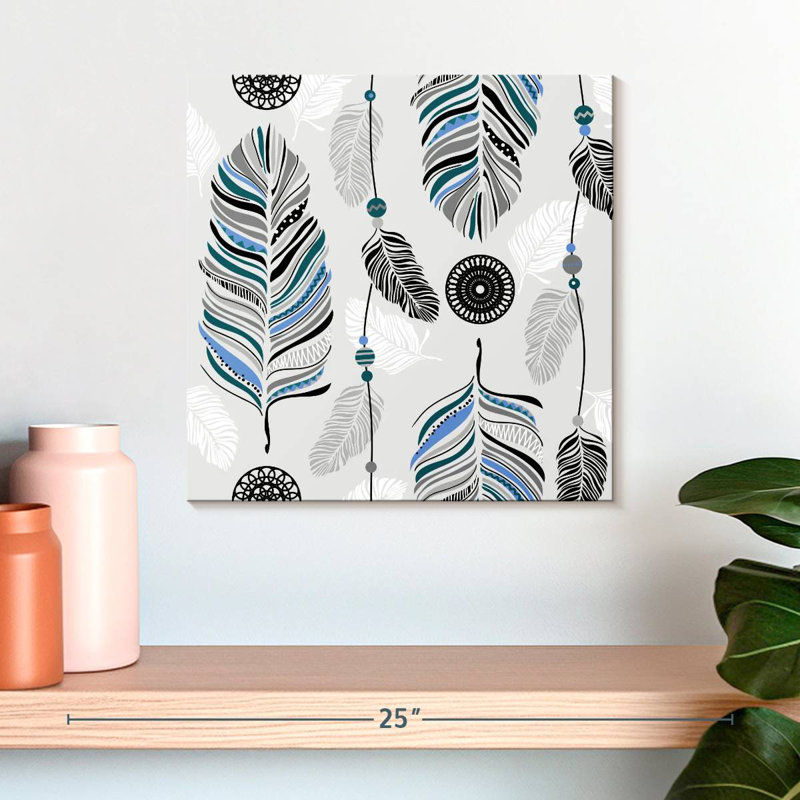 Kerner Feathers Pattern, 16" H x 16" W