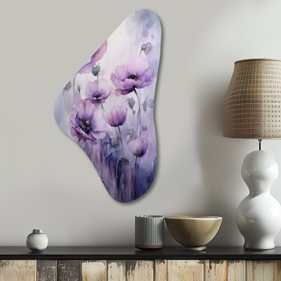 Golightly - Poppies Boomerang Shape Assymterical Metal Wall Art