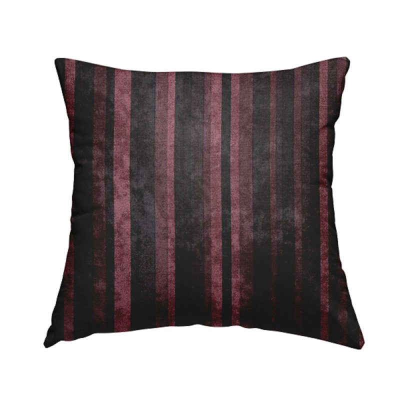 Canaday Striped Square Cushion, 55cm H x 55cm W x 5cm D, Burgundy/Black