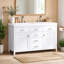 Meuble-lavabo double 59,1 po avec lavabo en résine, fermeture en douceur, tiroir escamotable et tablette réglable 59,1 po