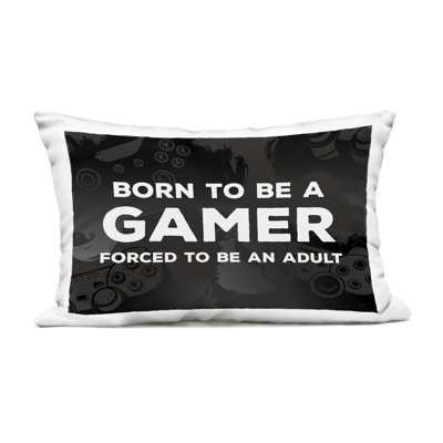 Born Gamer Forced Adult Outdoor Printed Pillow design by Lux + Me Designs