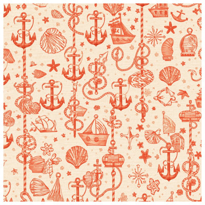 Nautical Anchor Shells Bath Mat