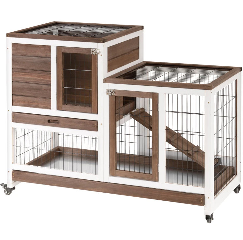 Cage à lapin surélevée en bois
