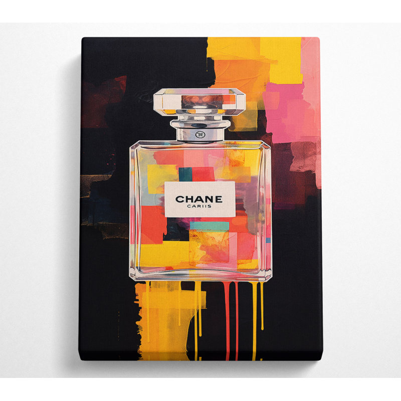 Perfume Bottle Patches - Single Picture Frame Print on Canvas, 106.6cm H x 66cm W x 10cm D