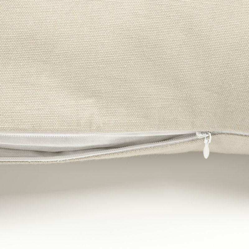 Neutral Embroidered Cotton Lumbar Pillow Cover 13" x 20"