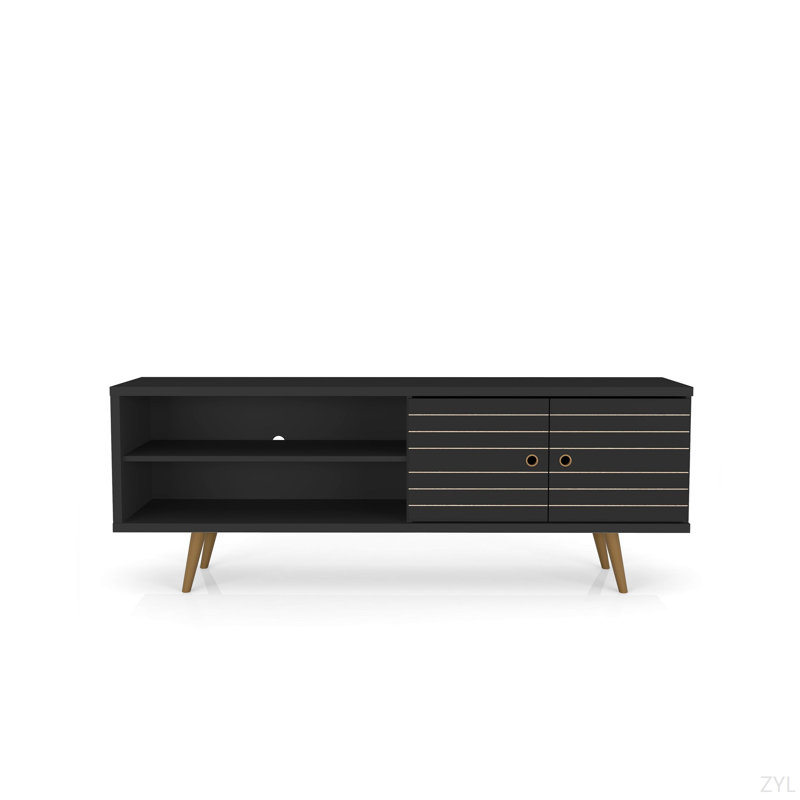 63" Minimalist Sleek TV Stand, Black