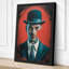 Man in Bowler Hat Retro - Wrapped Canvas-762639256-762639259