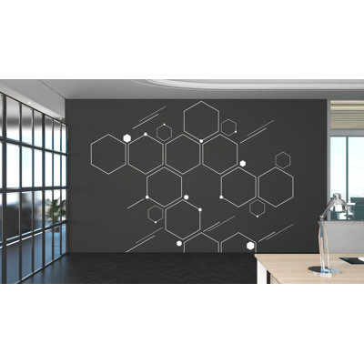 Décalcomanie murale nid d'abeille, décalcomanies hexagonales, art mural géométrique, décoration murale, nid d'abeille, art mural moderne, cadeau pour la maison, décalcomanie technologie 151LU