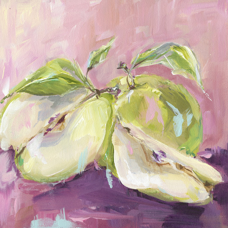 «Still Life Green Apples», reproduction de peinture acrylique, H 16 po x l 16 po, Toile