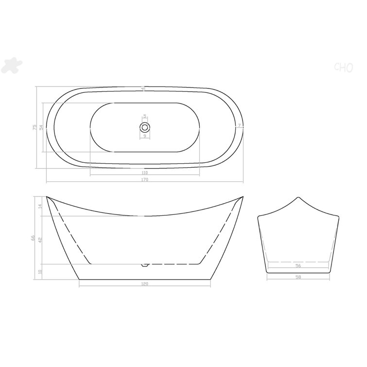 67 "Acrylic Freestanding Tub, Twin Slipper Tub With Chrome Overflow And Pop-Up Drain, Cupc Certified