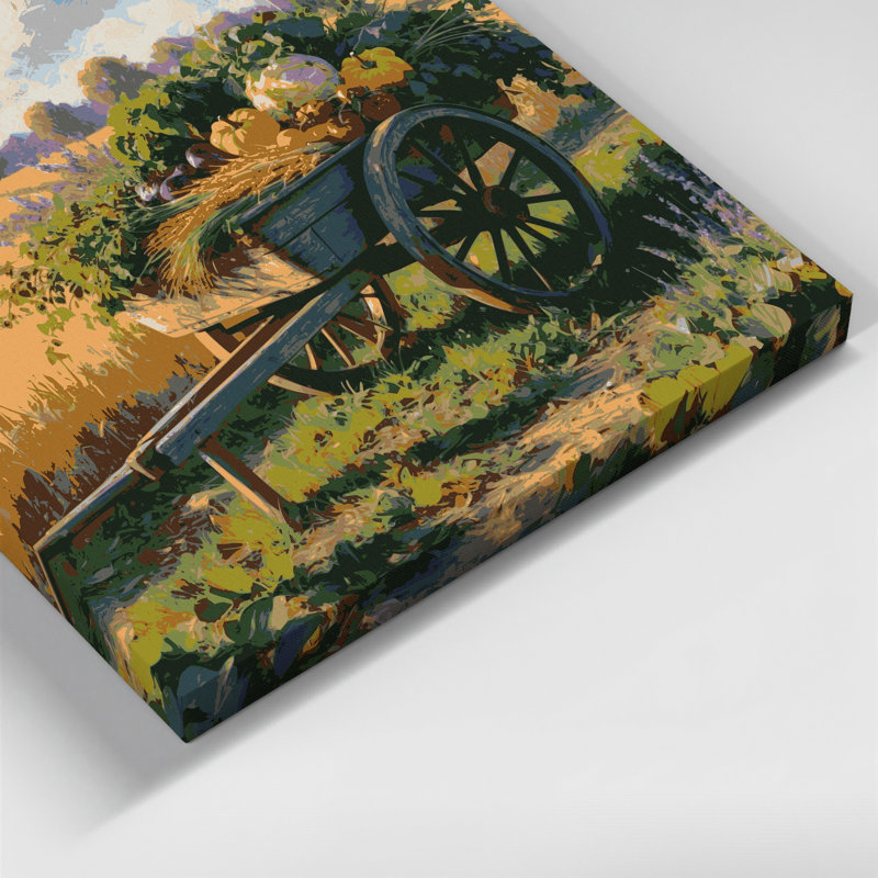«Farm Wheelbarrows», art mural sur toile beige, H 8 po x l 10 po