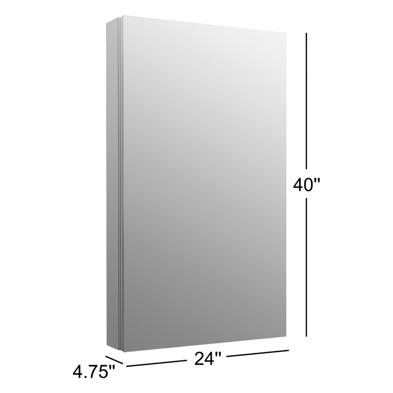 Verdera 20 In. X 40 In. Rectangular Framed Medicine Cabinet, 40" H x 24" W x 4.75" D