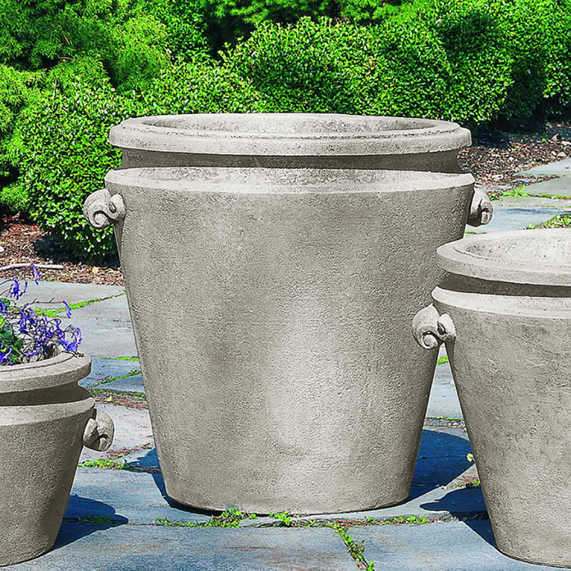 Scroll Handle Handmade Planter, 25" H x 26.5" W x 23.5" D, Natural