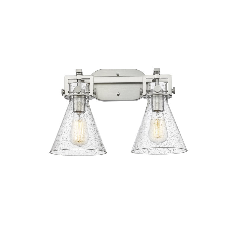 Éclairage pour meuble-lavabo mural 2 lumières 7 po Skokie, Bullé, Nickel poli