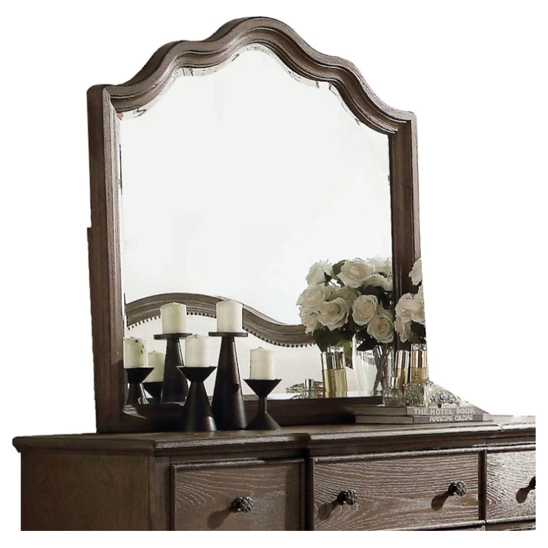 Miroir à finition chêne vieilli
