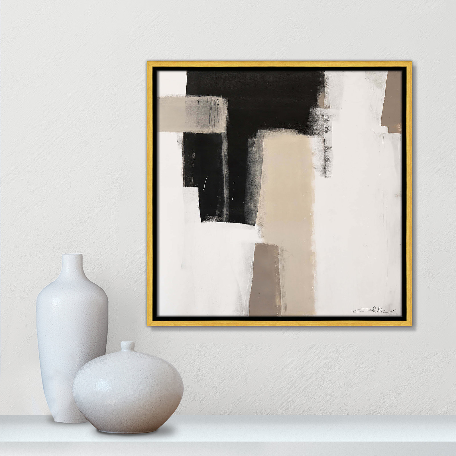 Earth Scapes I-A Print by Casa Fine Arts, Gold Floater Framed, 17.5" H x 17.5" W x 2" D